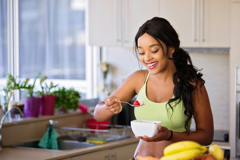 Variety of healthy foods across a table